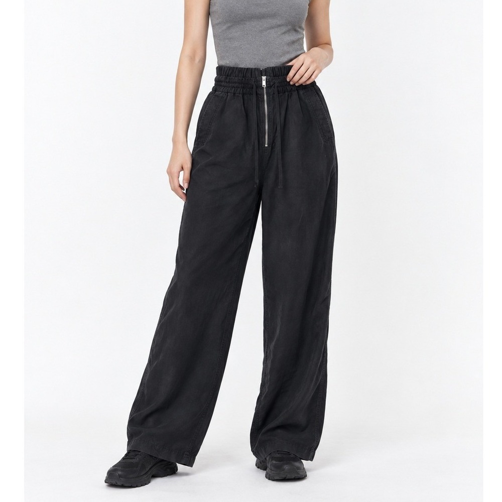 Zara Linen Lyocell Cargo Pants Small Black Utility Gorpcore Streetwear Minimal